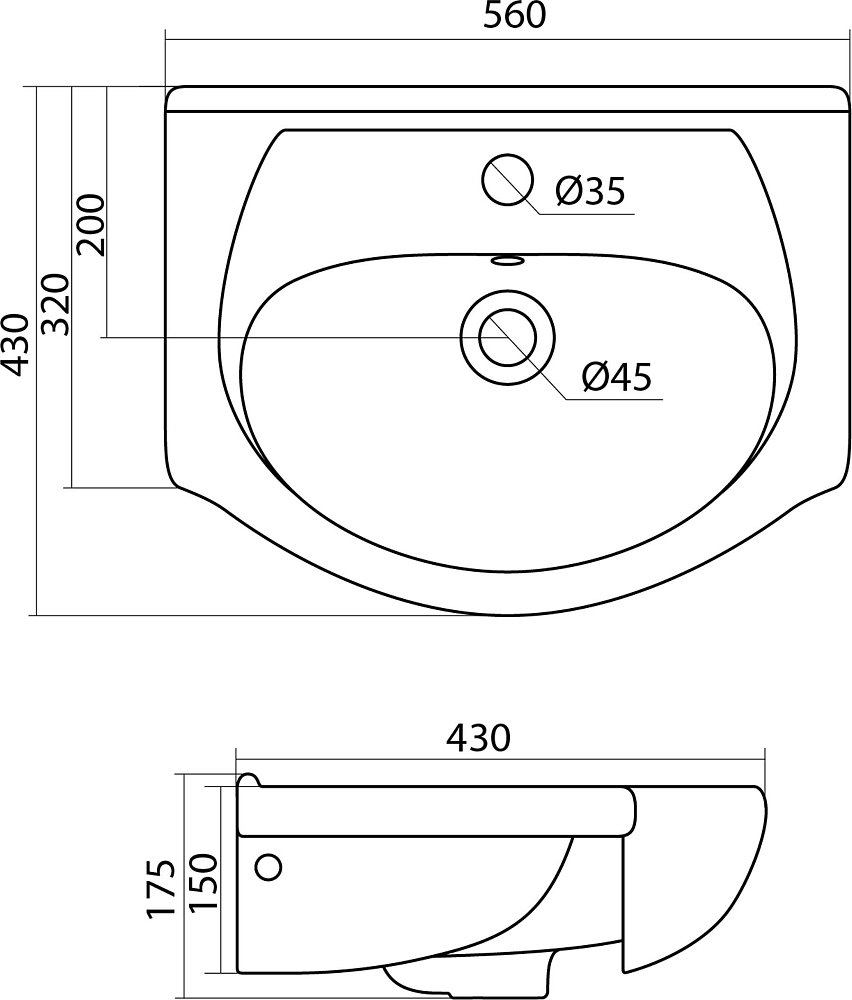 Раковина Santek Линда 1WH110156 55 см.