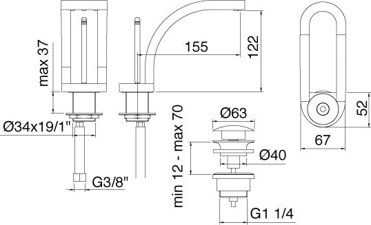 Смеситель Treemme Philo 7010.NC для раковины