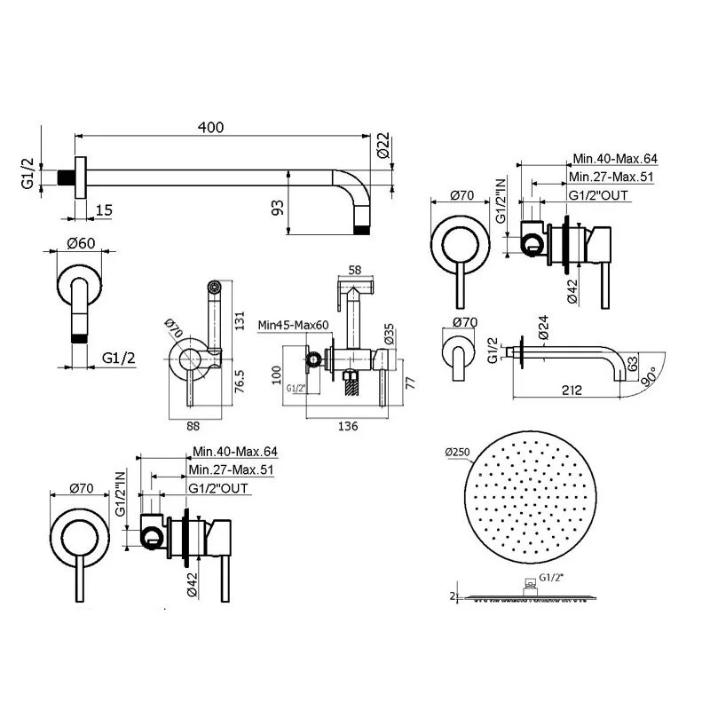 Смеситель для душа Plumberia Selection Ixo KITZXO01OB210 золото