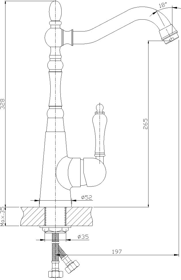 Смеситель Rossinka Z Z35-20U для кухонной мойки