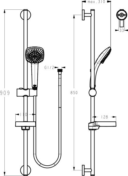 Душевой гарнитур Ideal Standard IdealRain Cube B0012AA