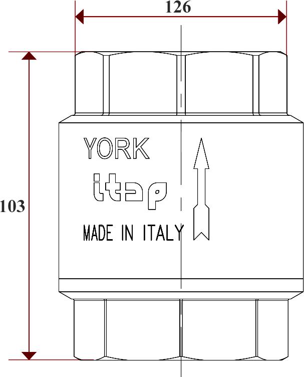 Обратный клапан Itap 103 York 3" пружинный муфтовый пластиковое седло