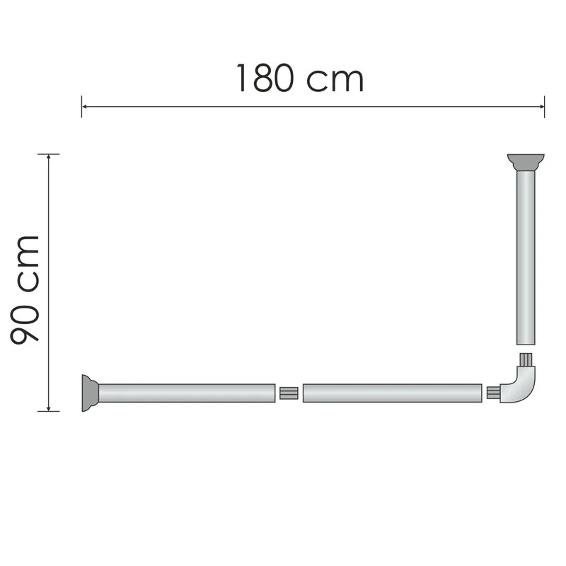 Карниз для ванной WasserKRAFT Elbe SC-729018 черный