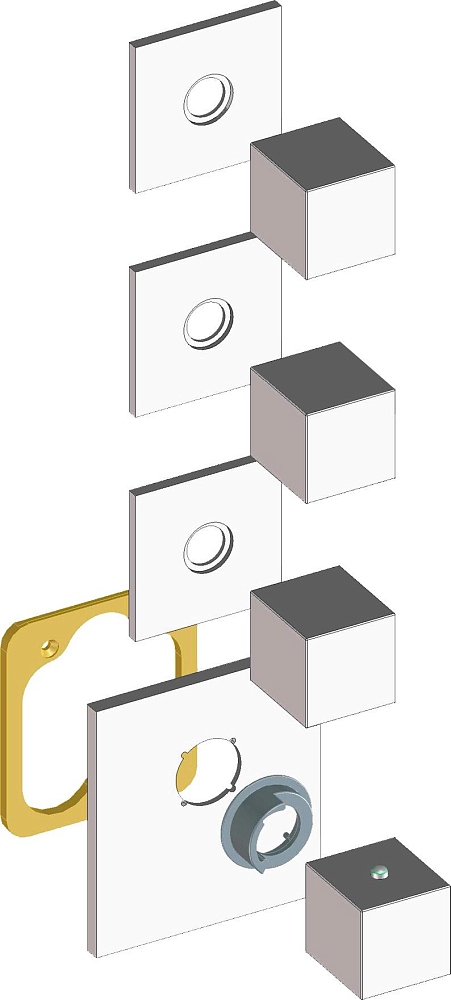 Термостат Bossini Cube 3 Outlets LP Z032205 для ванны с душем хром