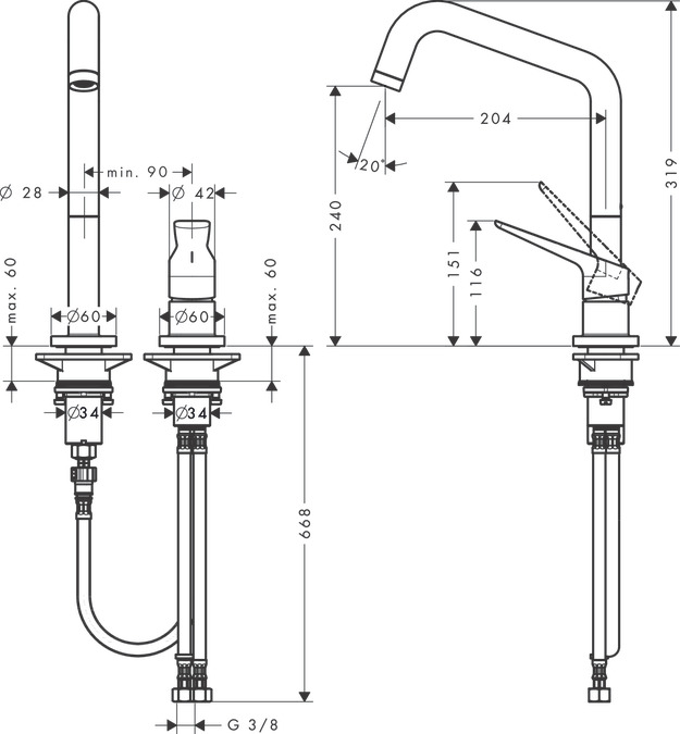 Смеситель для кухни Axor Citterio M 34820990, золото