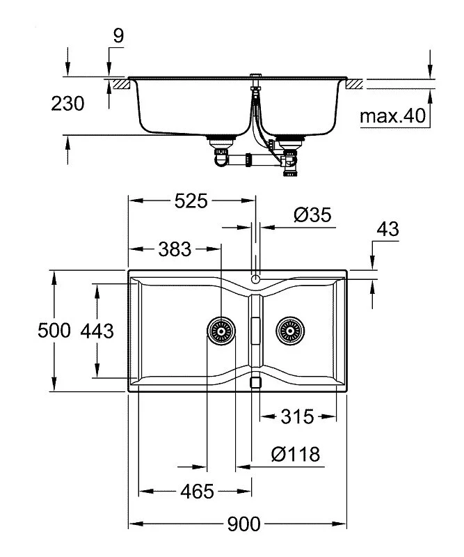 Кухонная мойка Grohe 31658AT0 серый