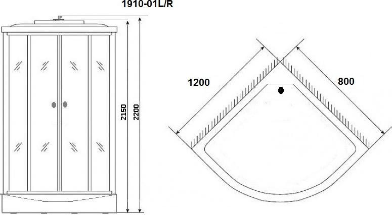 Душевая кабина Niagara Standart+ 19100134L 120х80х220 стекло тонированное