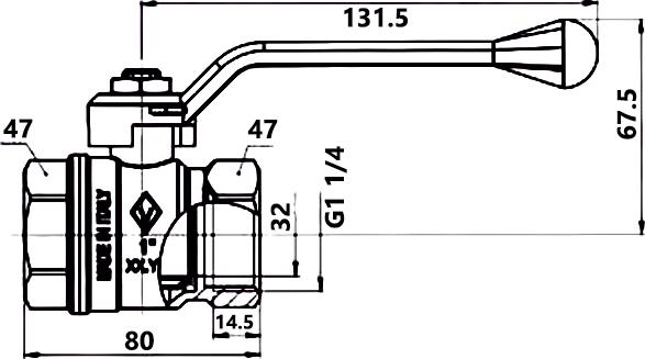 Шаровый кран Bugatti New Jersey 910 1 1/4 вн-вн рычаг