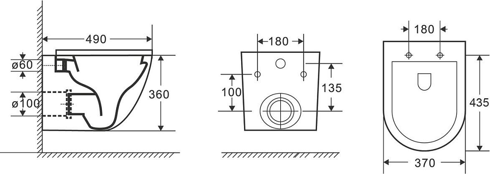 OLI 120 ECO Sanitarblock pneumatic + кнопка KARISMA, + Унитаз Point Афина PN41041