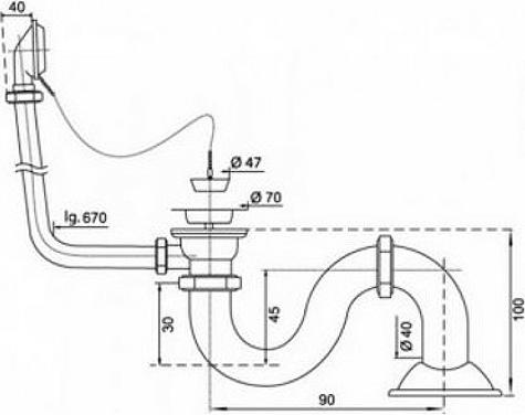 Слив-перелив Эстет Wirquin ФР-00000821, хром