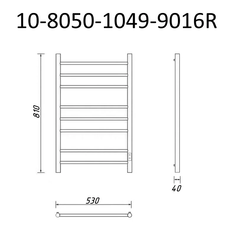 Полотенцесушитель электрический Маргроид Вид 10 10-8050-1049-9016R белый