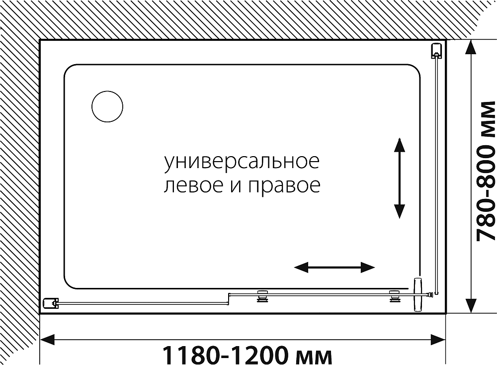 Душевой уголок STWORKI Эстерсунд 120x80 см профиль черный матовый