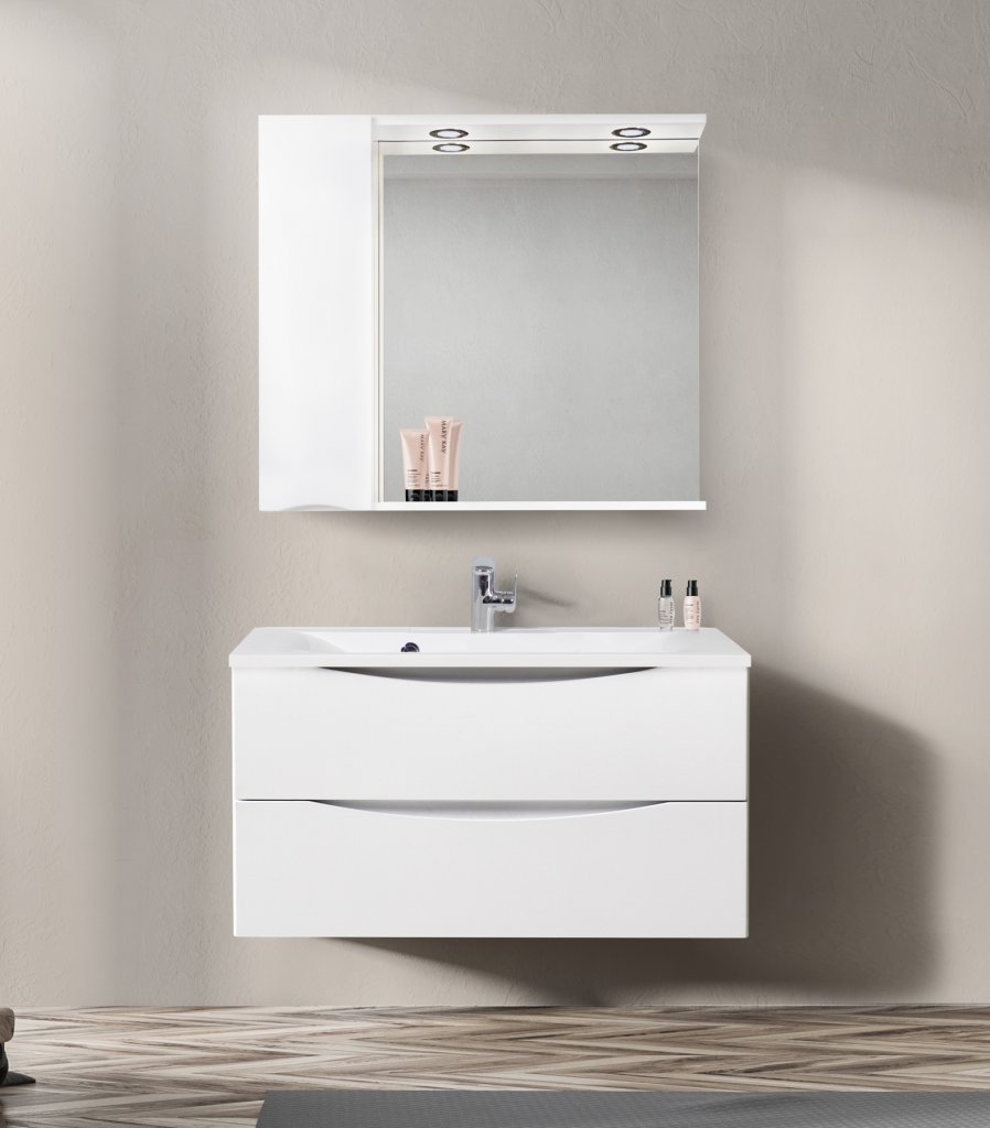 Зеркало-шкаф 90 см BelBagno MARINO-SPC-900/750-1A-BL-P-L