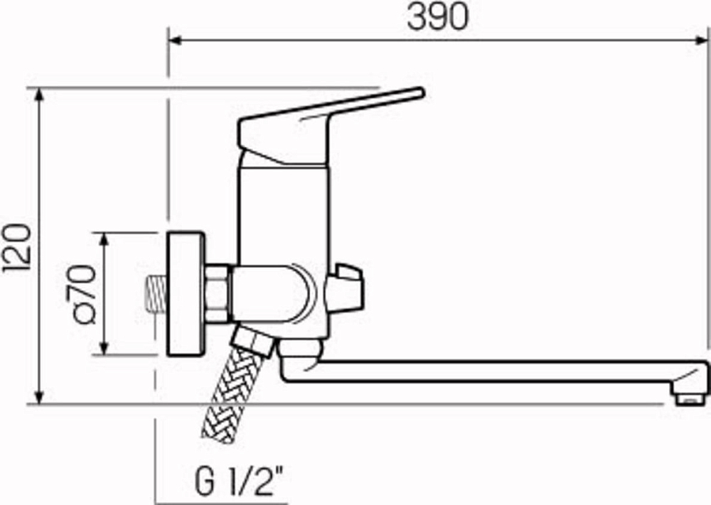 Смеситель для ванной РМС SL132-006E, хром