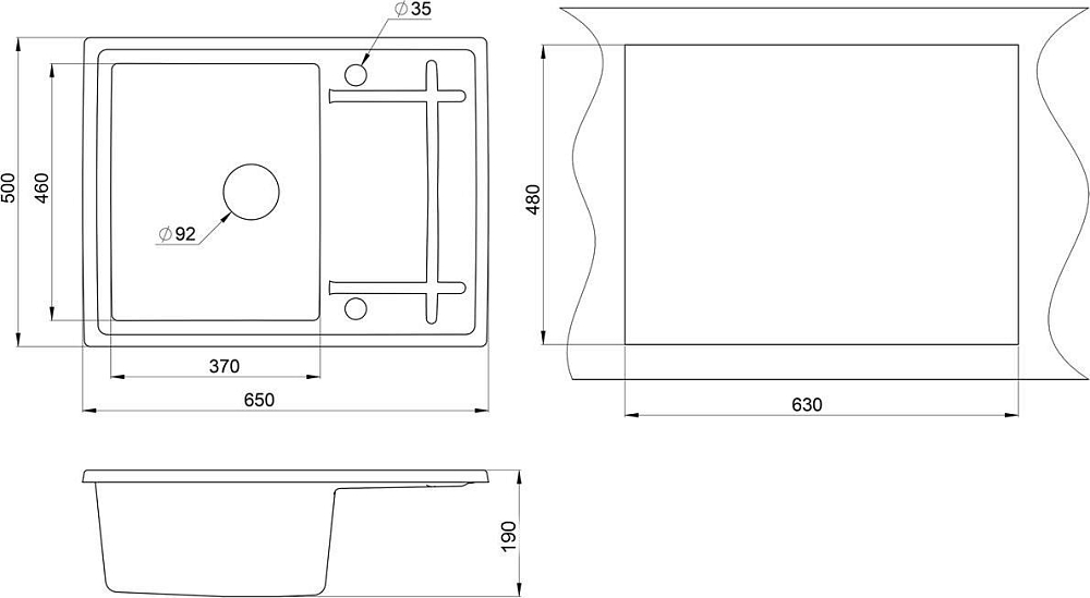 Кухонная мойка Emar EMQ-1650.Q Оникс