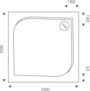 Поддон для душа Good Door Квадро 100x100 с ножками и экраном