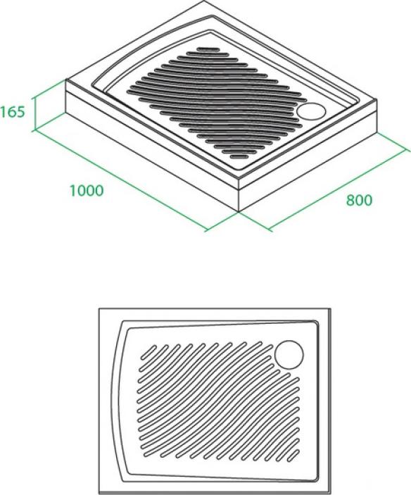 Поддон для душа 100х80 см Iddis 24RS108i22, белый