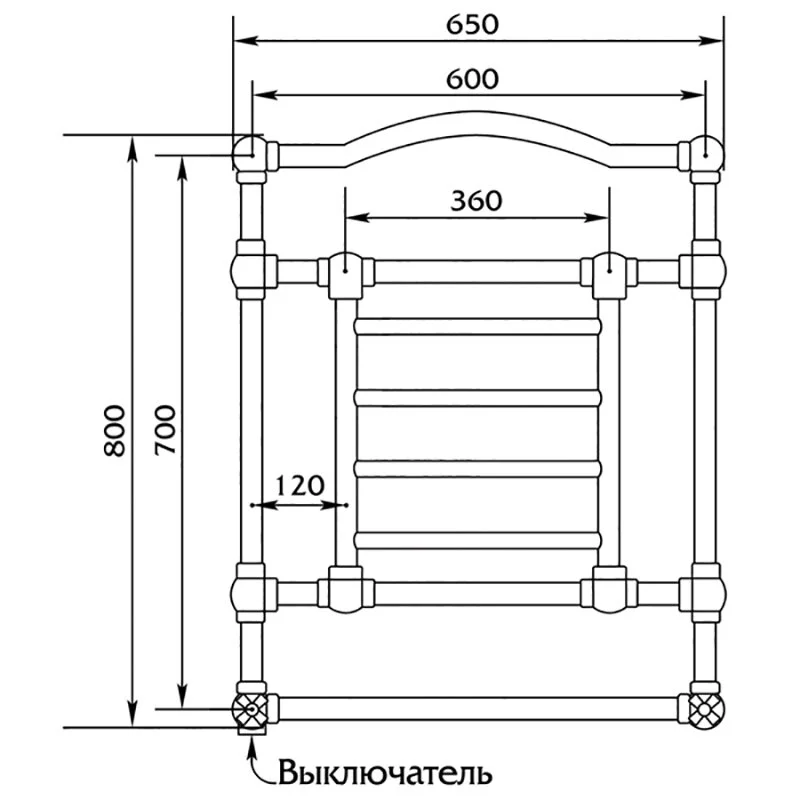 Полотенцесушитель электрический Migliore Edward ML.EDW-EL.500.br бронза