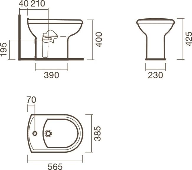 Напольное биде Sanitana Regina S10082034900000 белый