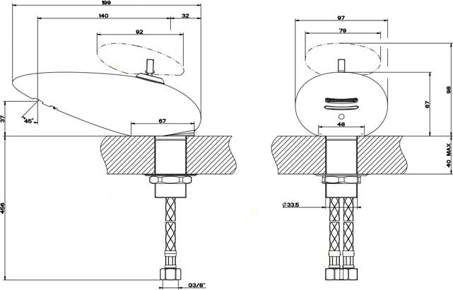 Смеситель для раковины Gessi Equilibrio 52001#279 без ручки, белый