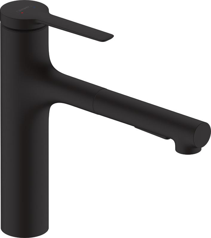 Смеситель для кухни Hansgrohe Zesis M33 160 2jet 74801670, черный матовый