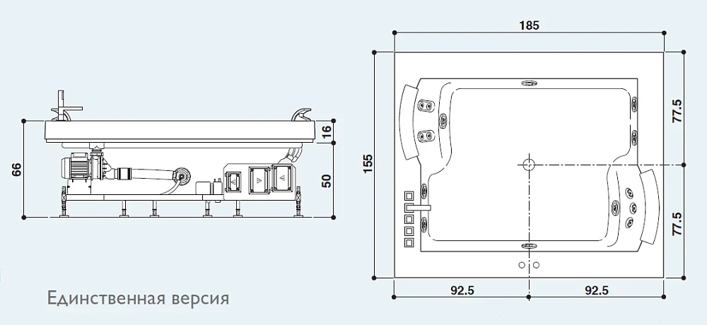 Акриловая ванна Jacuzzi Aura Plus 9443-730A белый