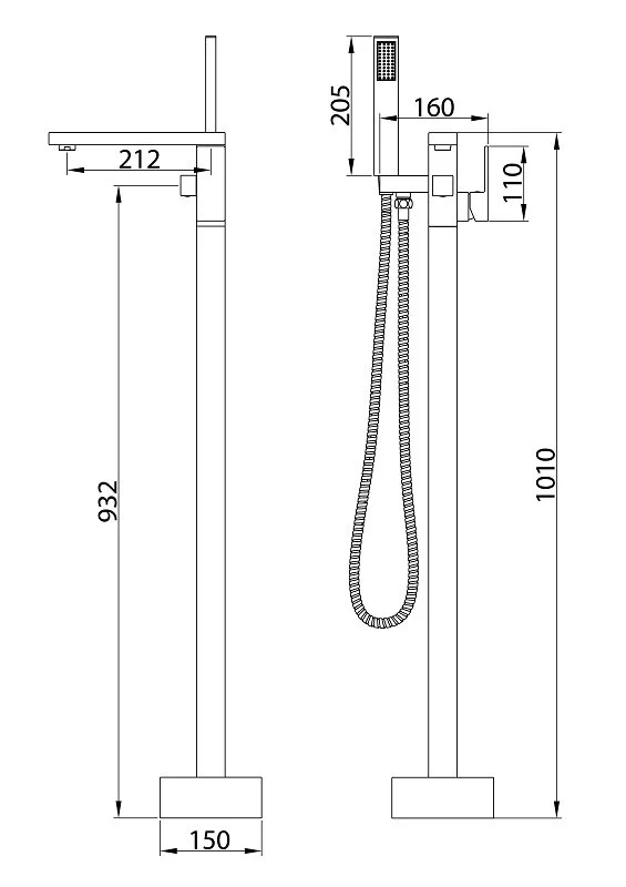 Смеситель для ванны с душем Grossman Falcon 530.K35.08.320 золото