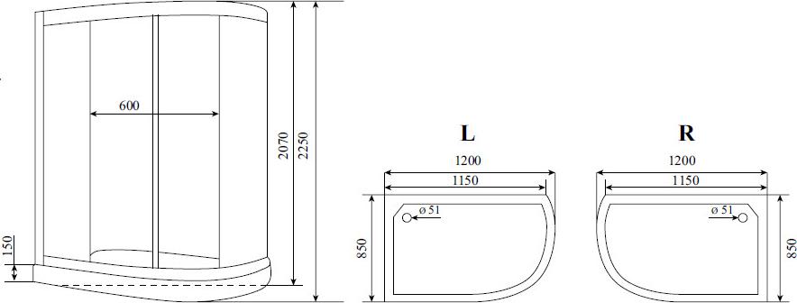 Душевая кабина Timo Lux T-7702 L