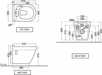 Комплект инсталляции Geberit Duofix UP320 111.300.00.5 с подвесным унитазом Jaquar Solo SLS-WHT-6951 с крышкой-сиденьем микролифт