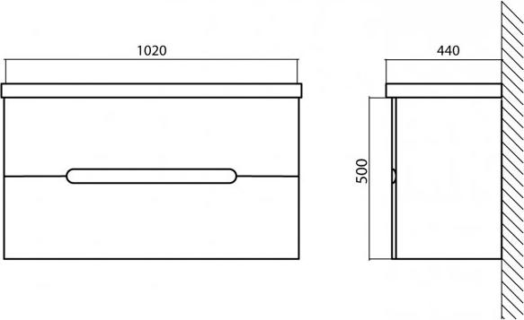 Тумба для комплекта BelBagno LUXURY-1050-2C-SO-BL-P bianco lucido