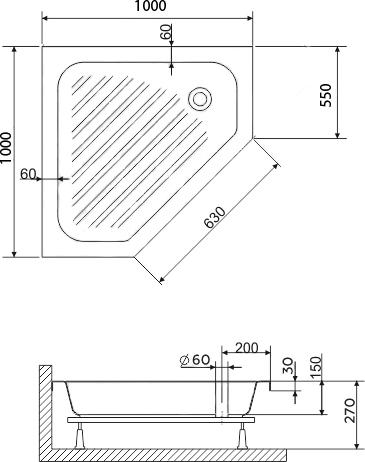 Поддон для душа RGW Style BТ/CL-S 100х100