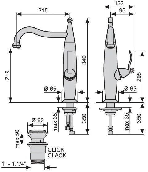 Смеситель для раковины Emmevi Abel 39006OR золото