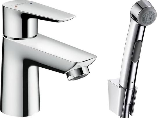 Смеситель для раковины Hansgrohe Talis E 71729000 с гигиеническим душем с донным клапаном Push-Open, хром