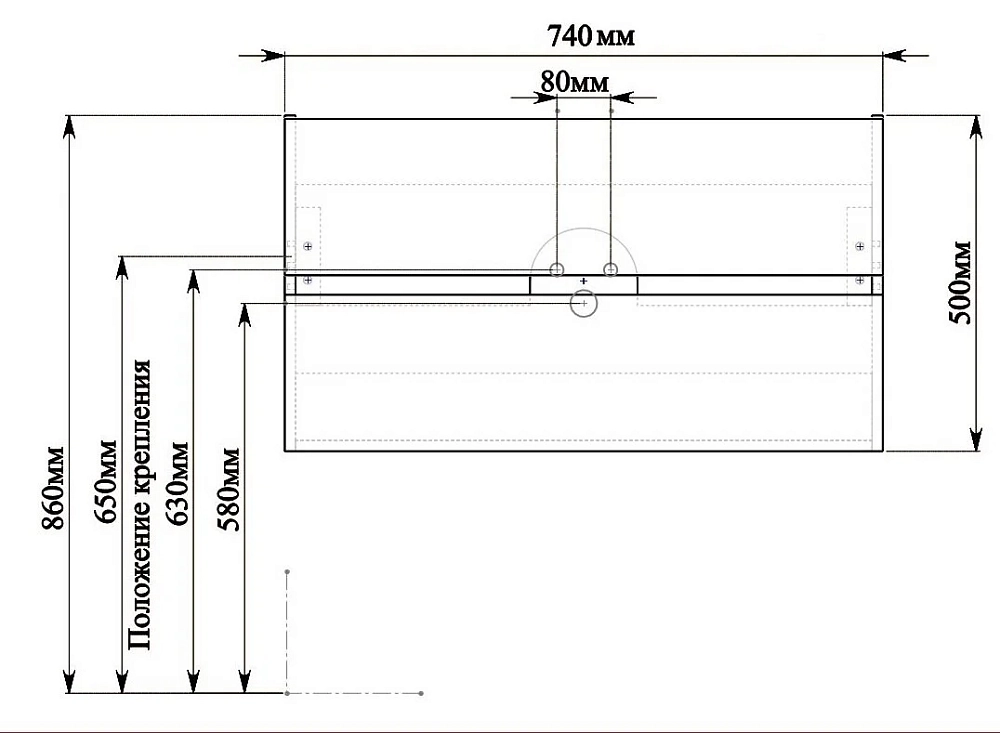 Тумба под раковину SanVit Рольф-2 krolf2075 белый