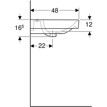 Раковина двойная подвесная GEBERIT Smyle Square 500.223.01.1, белый