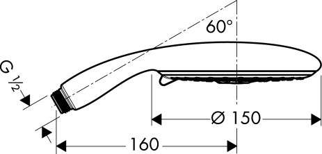 Ручной душ 150 mm Hansgrohe Raindance E 28551000