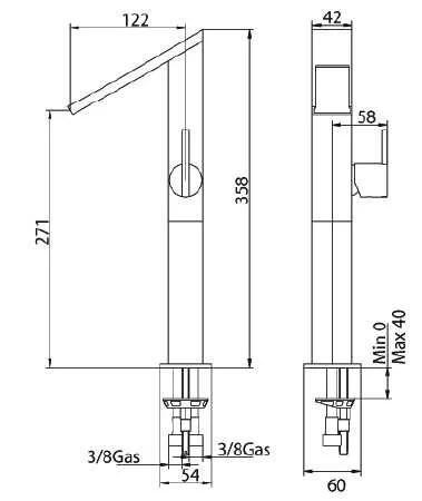 Смеситель для раковины Bandini Dive 780320NNLК15 черный