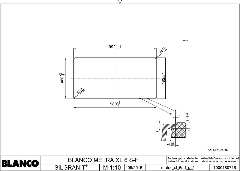 Кухонная мойка Blanco Metra XL 6 S-F 519151 алюметаллик