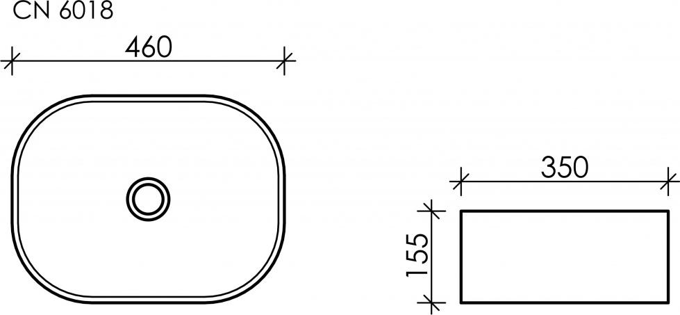 Раковина накладная 46 см Ceramica Nova Element CN6018, белый