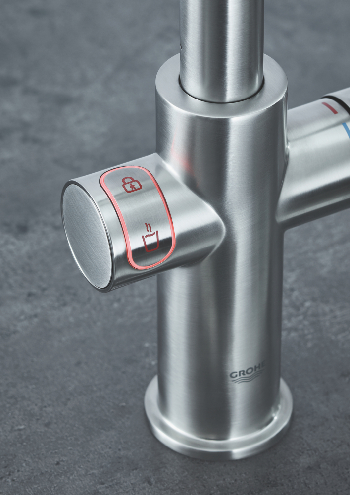 Смеситель Grohe Red II Duo 30325DC1 для кухонной мойки с водонагревателем суперсталь