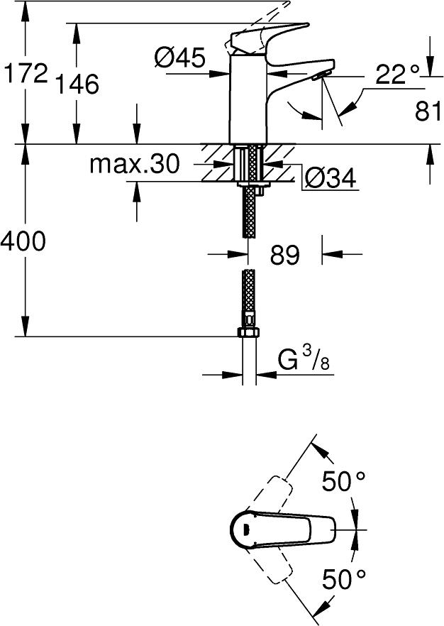 Смеситель для раковины Grohe BauFlow 23752000 хром