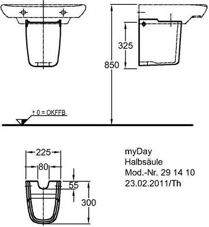 Полупьедестал для раковины Geberit myDay 291410600, белый