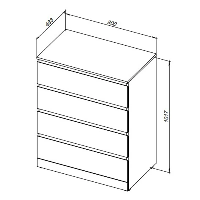 Комод Aquanet Сканди 302542 коричневый