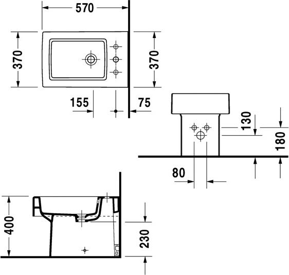 Напольное биде Duravit Vero 2240100000