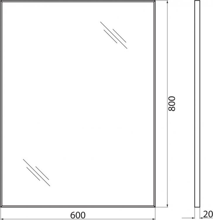 Зеркало 60 см BelBagno SPC-AL-600-800, хром