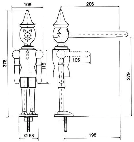 Смеситель для кухни Emmevi Pinocchio 1887CC красный, зеленый, бежевый