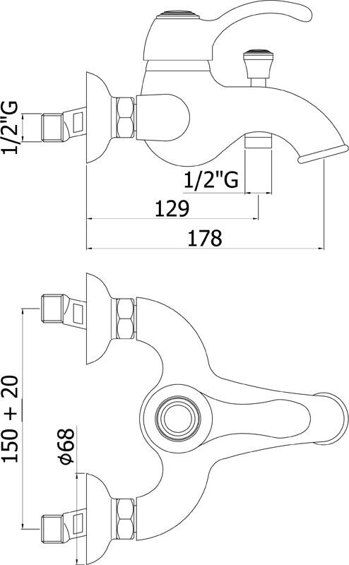 Смеситель Paffoni Flavia FA022BR для ванны с душем