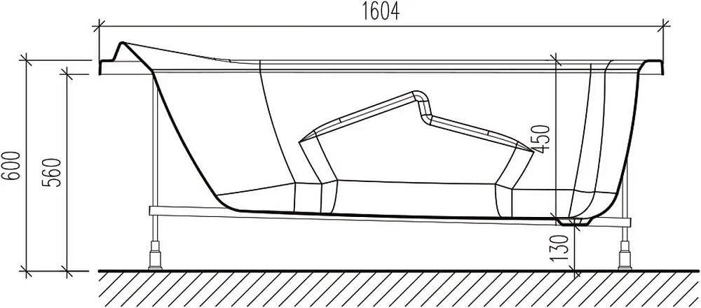 Акриловая ванна Eurolux Onta E1016075027 белый