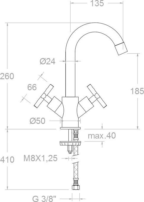 Смеситель Ramon Soler Rs Cross 6202 для кухонной мойки