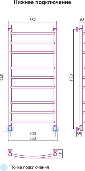 Полотенцесушитель водяной Сунержа Галант 120x50